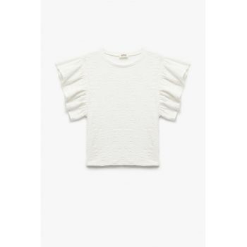 Tricou cu maneci scurte cu volane