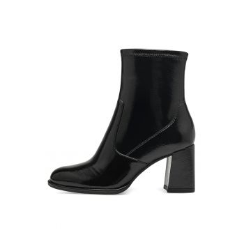 Botine din piele ecologica cu toc masiv