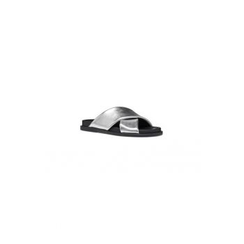 Papuci dama  304625749 - Piele naturala - Argintiu