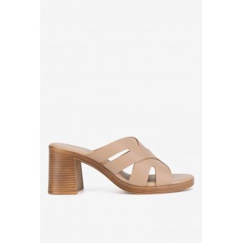 Papuci dama  5905588689317 - Piele naturala - Bej
