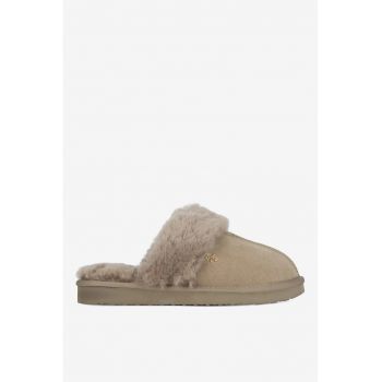 Papuci dama  5905588923893 - Piele intoarsa - Bej