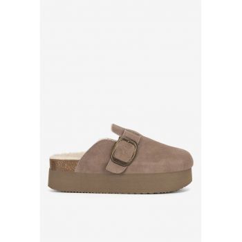 Papuci dama  5905588986010 - Piele intoarsa - Bej