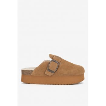 Papuci dama  5905588986027 - Piele intoarsa - Maro