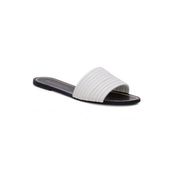Papuci flip-flop dama -  208127219 - Piele naturala - Alb -