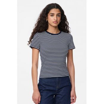 Tricou cu decolteu rotund si dungi