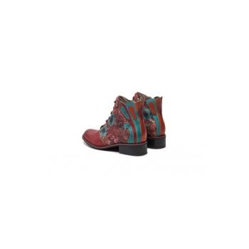 Ghete dama  304355585 - Piele naturala - Rosu