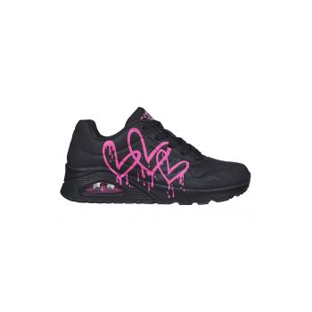 Pantofi sport de piele ecologica cu imprimeu contrastant Uno Dripping