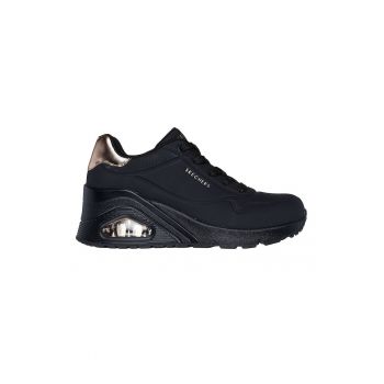 Pantofi sport wedge de piele ecologica