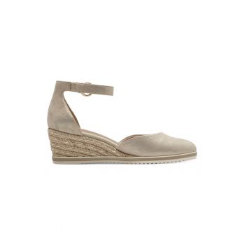 Sandale-espadrile wedge de piele intoarsa