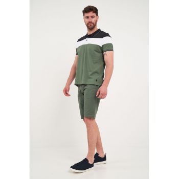 Bermude chino cu model uni
