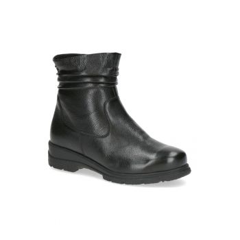Botine casual dama -  piele naturala - negru