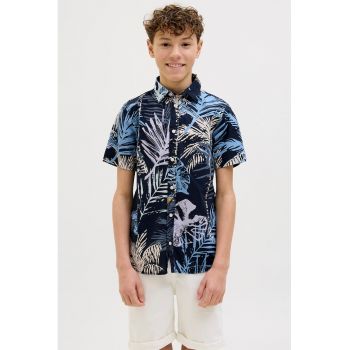 Camasa de bumbac cu model tropical