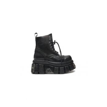 Ghete sport barbati  model M-NEWMILI083-S37 - piele ecologica - negru - 36