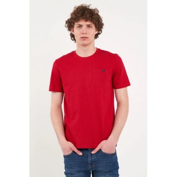 Tricou din bumbac cu buzunar pe piept