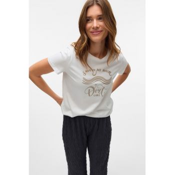 Tricou din bumbac organic si imprimeu text