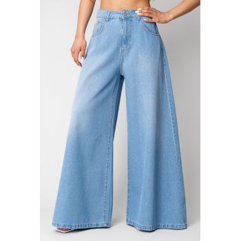Blugi extra largi din denim Blue 16715