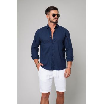 Camasa dIn 100% In Navy New 17534