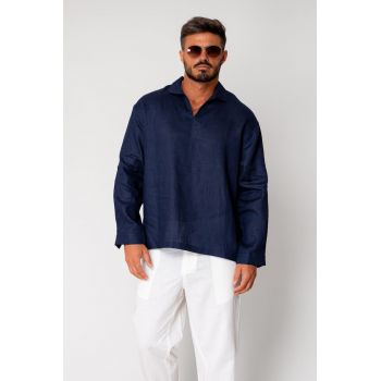 Camasa tip tunica 100% In Navy I 17484