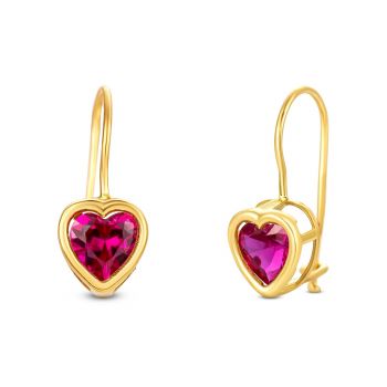 Cercei din aur 14K Big Hook Hearts