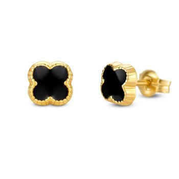 Cercei din aur 14K Black Clover