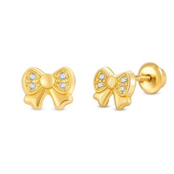 Cercei din aur 14K Studded Bow