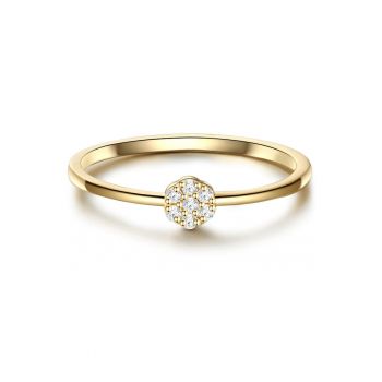 Inel placat cu aur de 14K si decorat cu zirconia