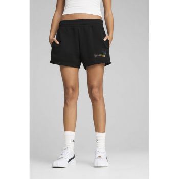 Pantaloni scurti cu talie elastica si logo