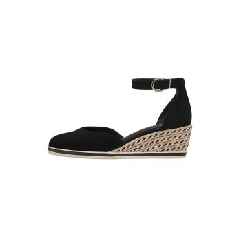 Sandale-espadrile wedge de piele intoarsa