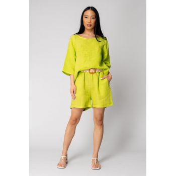Set bluza si pantalon scurt din 100% IN Lime Green 16373