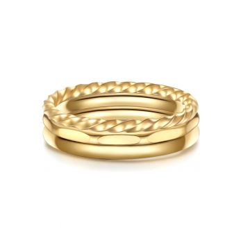 Set de inele placate cu aur de 14K - 3 piese