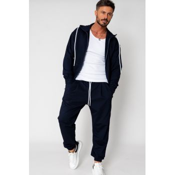 Set Neo hanorac cu fermoar si pantalon Baggy Navy 15561