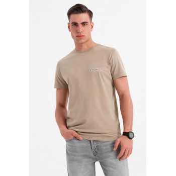 Tricou cu decolteu la baza gatului si imprimeu pe spate