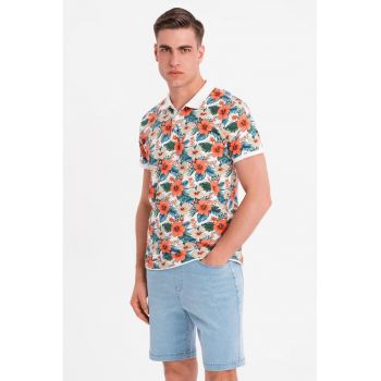 Tricou polo cu model floral