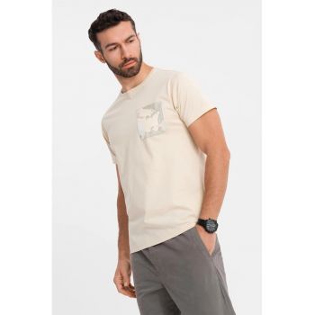 Tricou regular fit cu buzunar pe piept