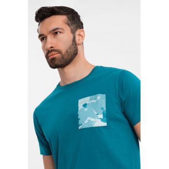 Tricou regular fit cu buzunar pe piept