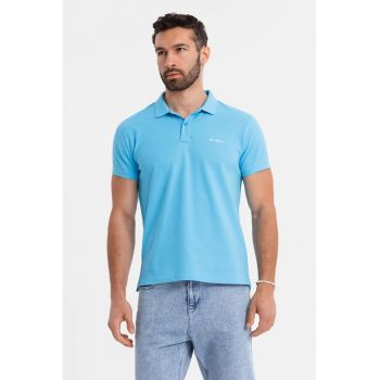 Tricou regular fit de bumbac cu guler polo