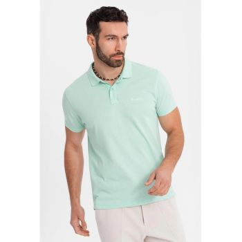 Tricou regular fit de bumbac cu guler polo