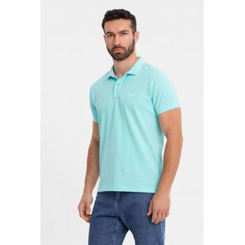 Tricou regular fit de bumbac cu guler polo