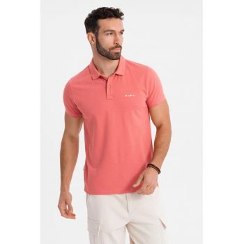 Tricou regular fit de bumbac cu guler polo