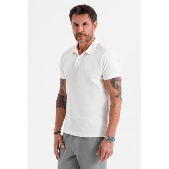 Tricou regular fit de bumbac cu guler polo
