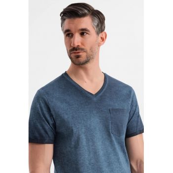 Tricou uni cu decolteu in V