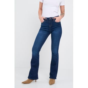 Blugi bootcut cu talie inalta