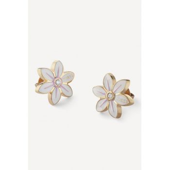 Cercei in forma de floare decorati cu cristale