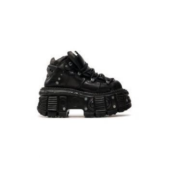 Ghete barbati  M-TANK106-C2 - piele naturala - negru -