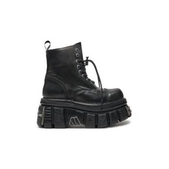 Ghete dama -  model M-NEWMILI083-S37 - piele ecologica - negru -