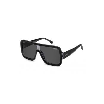 Ochelari de soare patrati - Negru - Argintiu -
