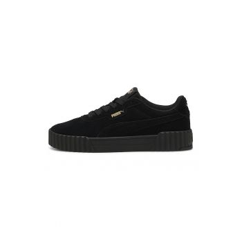 Pantofi sport de piele intoarsa - Auriu - Negru