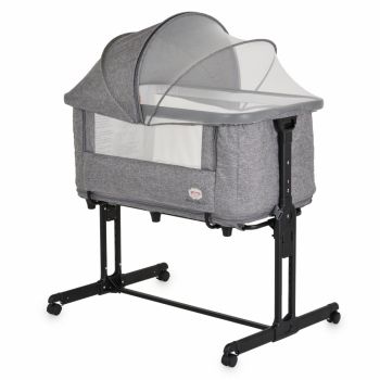 Patut pentru bebelusi 2in1 Moni Baby Crib Gri Melange cu laterala culisanta,Transformabil in tarc,5 nivele de reglare inaltime,Roti cu frana,Capotina cu plasa de insecte,Curele pentru fixare pat parinte,Saltea inclusa Patut pentru bebelusi 2in1 Moni Baby Crib Gri Melange cu laterala culisanta,Transformabil in tarc,5 nivele de reglare inaltime,Roti cu frana,Capotina cu plasa de insecte,Curele pentru fixare pat parinte,Saltea inclusa