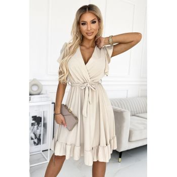 Rochie cu decolteu petrecut si volanase -