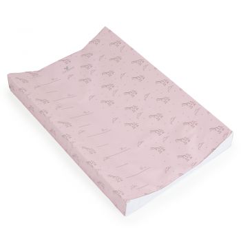 Saltea de infasat moale Cangaroo Pink Giraffe 44x67 cm cu Suprafata impermeabila,Taliometru,Margini ridicate pentru siguranta